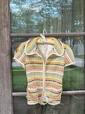 Nanette Lepore Multicolor tweed short sleeve jacket - Yellow, Red, Blue